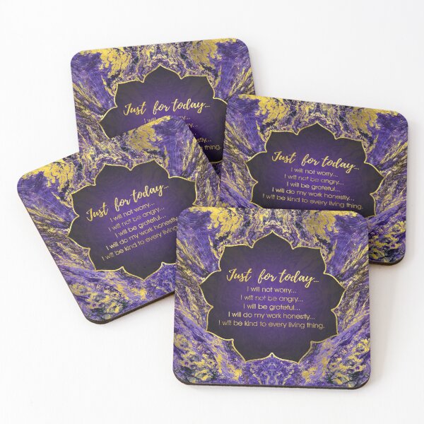 Reiki Principles - Reiki Precepts Coasters (Set of 4)