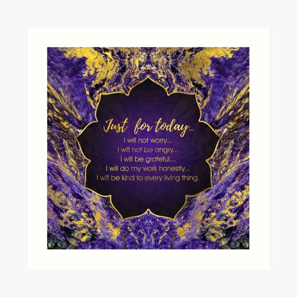 Reiki Principles - Reiki Precepts Art Print