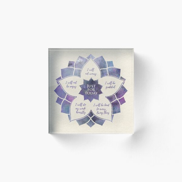Reiki Principles - Reiki Precepts Acrylic Block