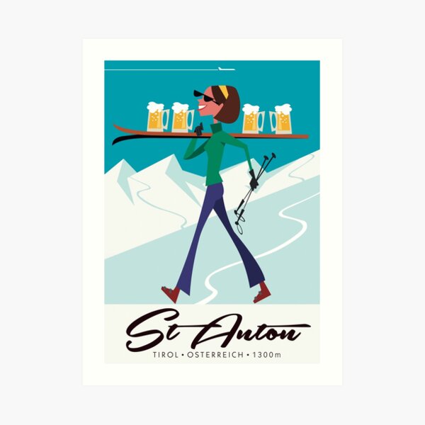St Anton ski poster Art Print