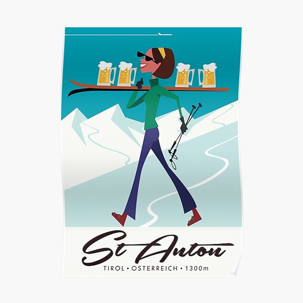 St Anton ski poster Poster