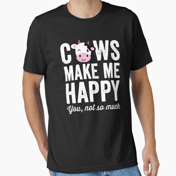Vista previa del artículo con la obra «Las vacas me hacen feliz a ti no tanto - amante de las vacas», diseñado y vendido por Captain Mood.