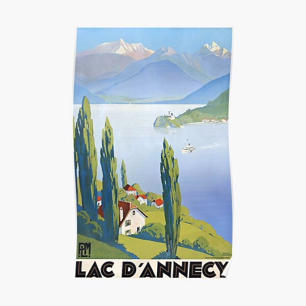 French vintage travel poster Annecy France Poster