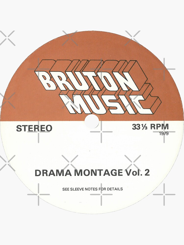 "Bruton Music Drama Montage Library Music Record Label " Sticker for
