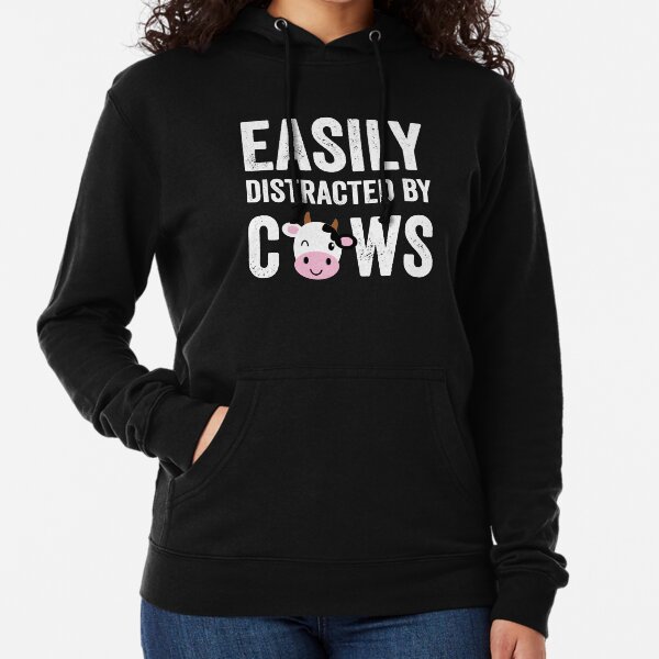 Easily distracted by cows - Cows farmer Lightweight Hoodie