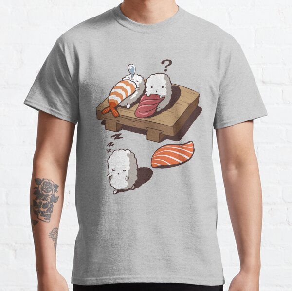 Lustiger Schlaf, der Nigiri Sushi geht Classic T-Shirt