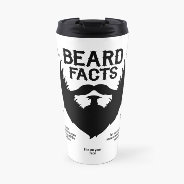 Beard Facts (black) Travel Mug
