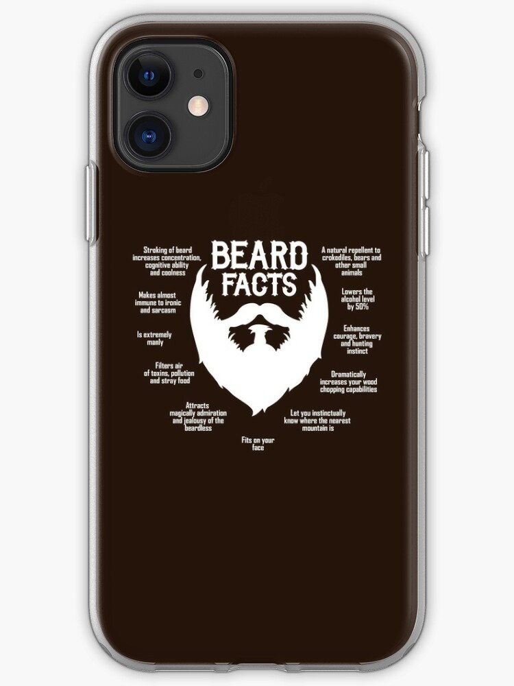 Beard Facts White Iphone Case Cover By Hard Wear Redbubble