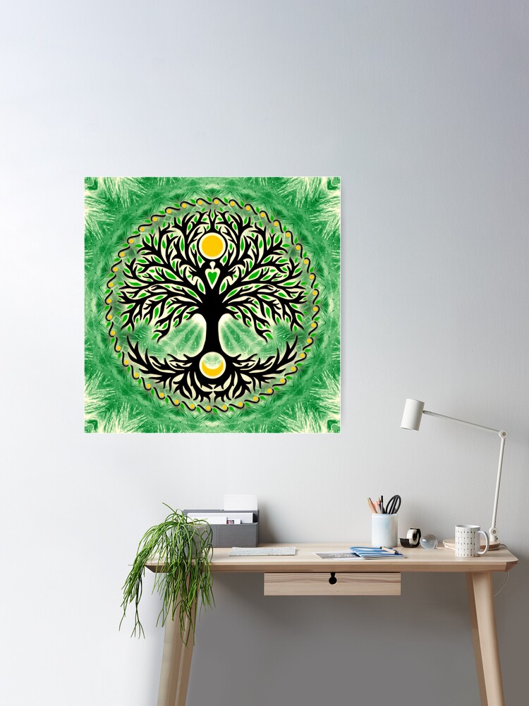 Wie oben so unten Kunstdruck, Keltischer Lebensbaum, Pagan Art