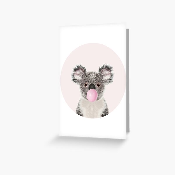 Oso de koala con chicle Tarjetas de felicitación