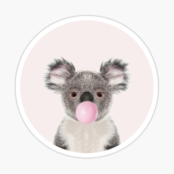 Koala Bear With Bubble Gum Sticker