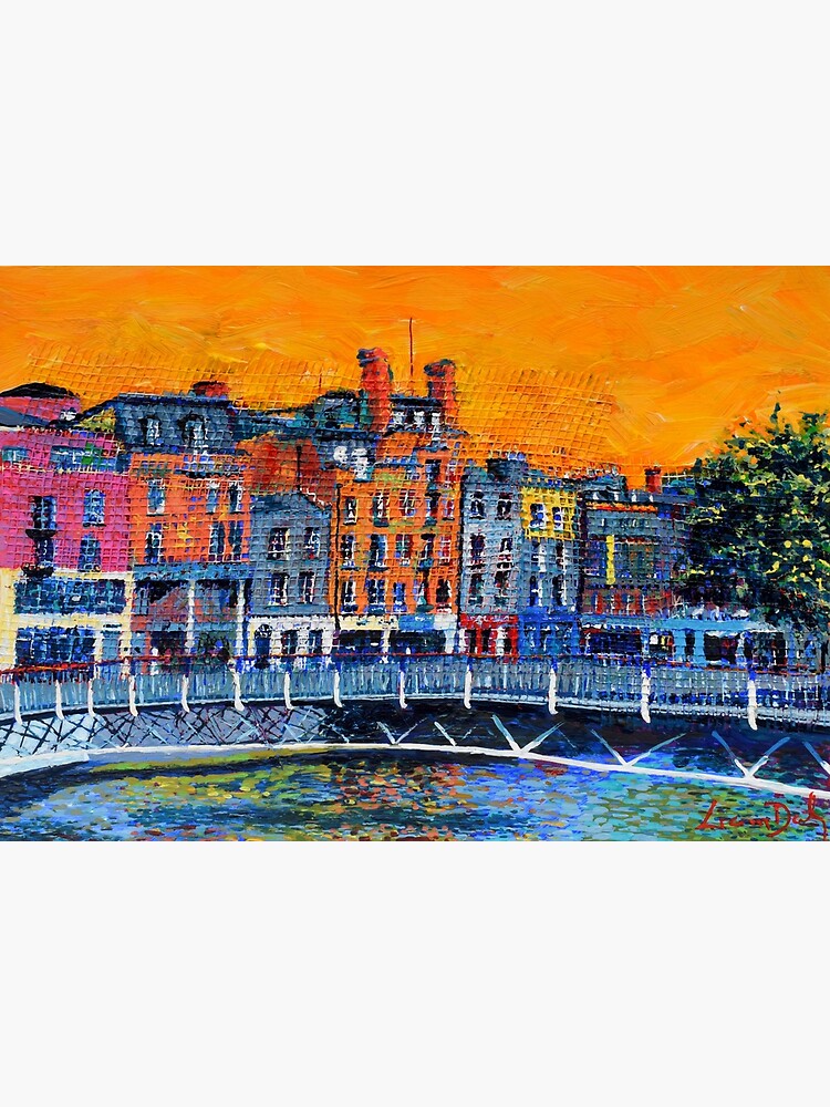 Thumbnail 3 of 3, Art Print, Millennium Bridge, Ormond Quay (Dublin, Ireland) designed and sold by eolai.
