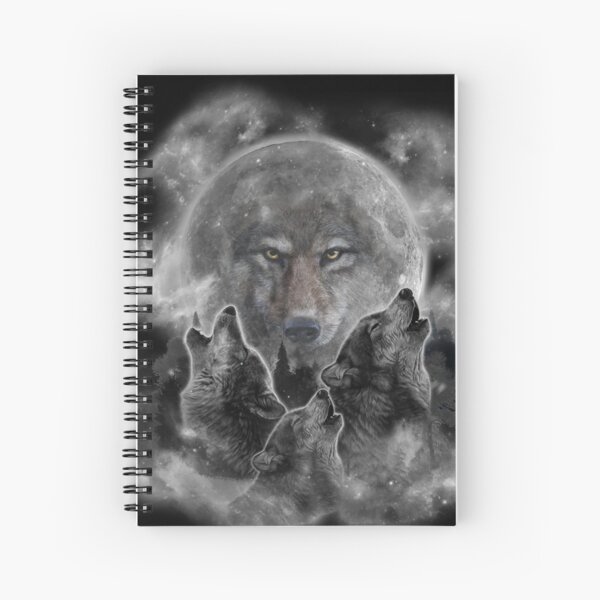 Item preview, Grey Wolf Hunting Ground, Big Moon and Stars  designed and sold by Fox-Republic.