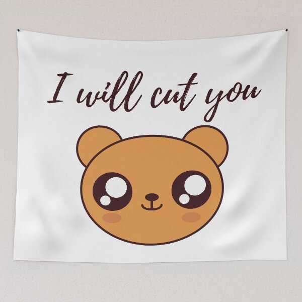 Item preview, I will cut you cute bear illustration designed and sold by javes93.