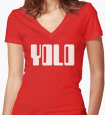 'YOLO' by Chillee Wilson Women's Fitted V-Neck T-Shirt