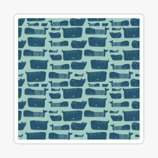 Whales in the deep blue ocean Sticker