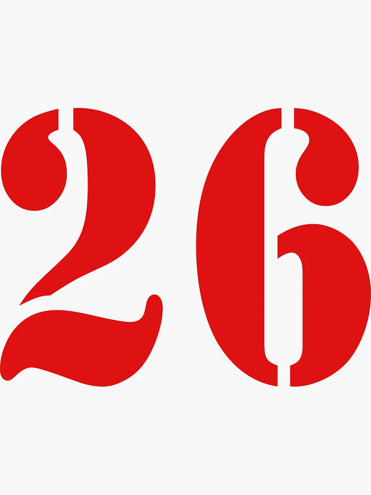 NUMBER ------26------------RED | Sticker