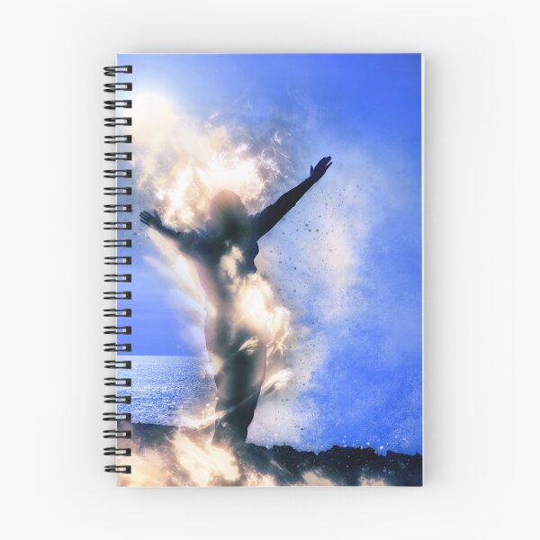 Item preview, silhouette of lone woman on fire with giant wave designed and sold by morrbyte.