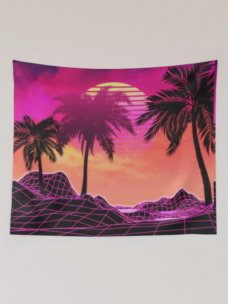 Pink discount palm tapestry