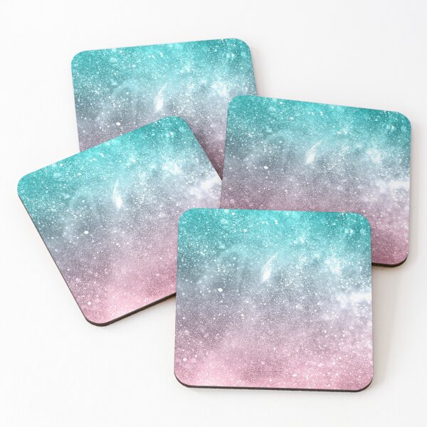 Item preview, Aqua blue Pink sea galaxy abstract ombre designed and sold by PLdesign.