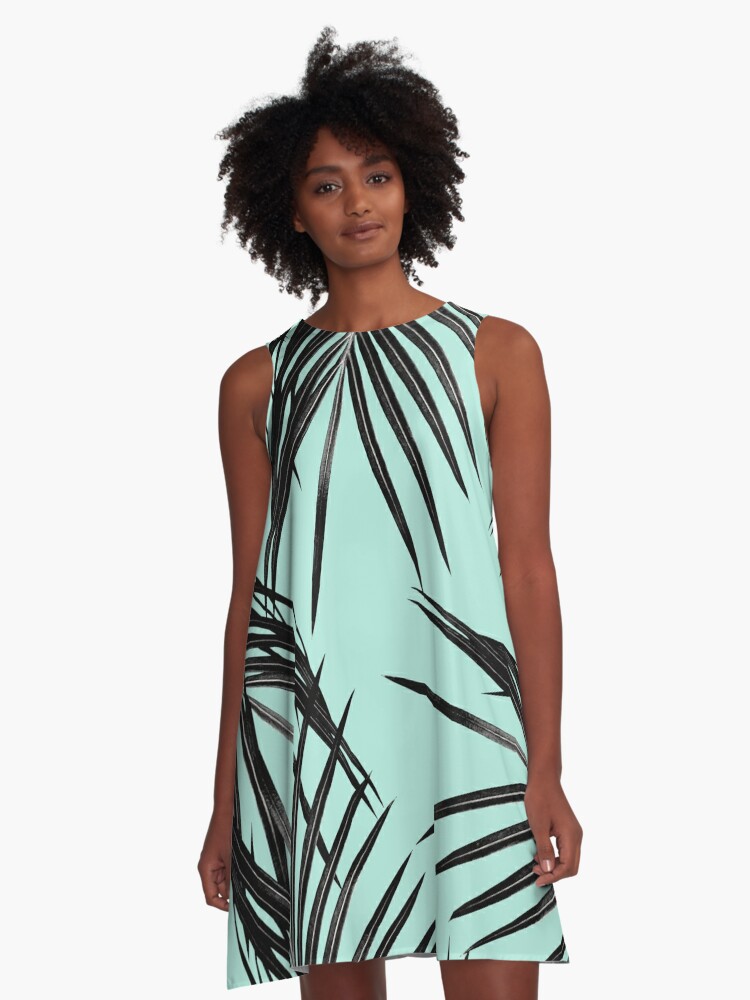 black palm leaf dress