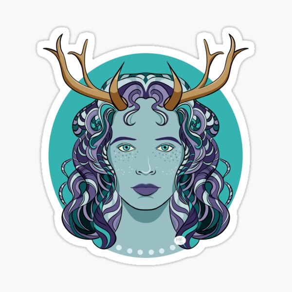 woman-deer Sticker