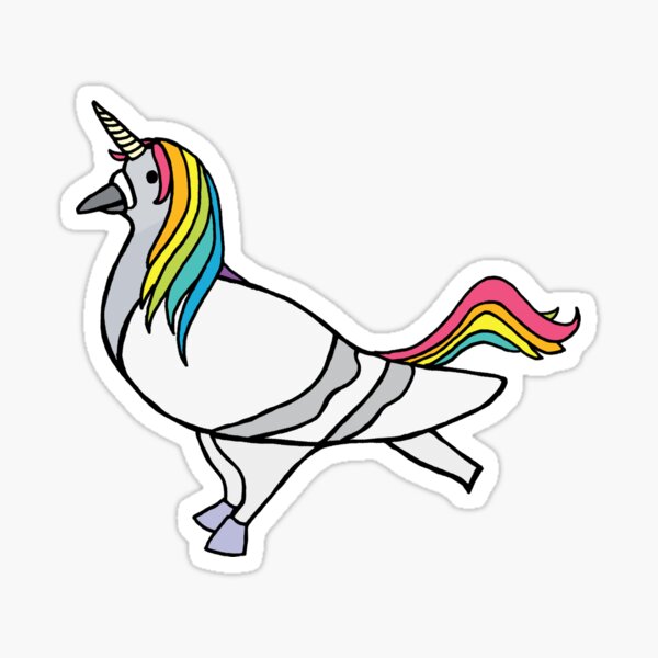 Fred the Pigeon Unicorn Coosplay Sticker Sticker
