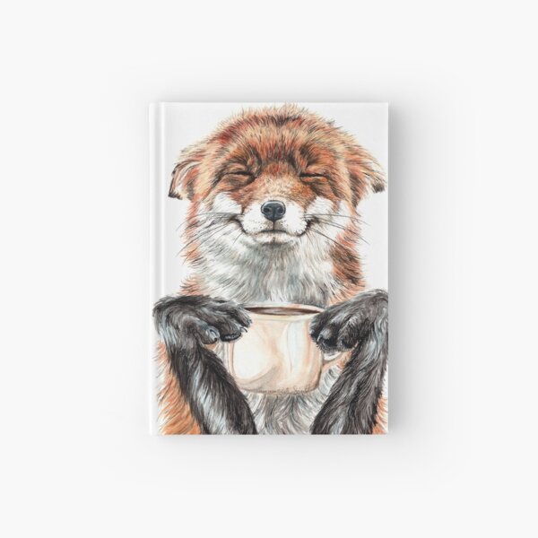 Morning Fox - cute coffee animal Hardcover Journal