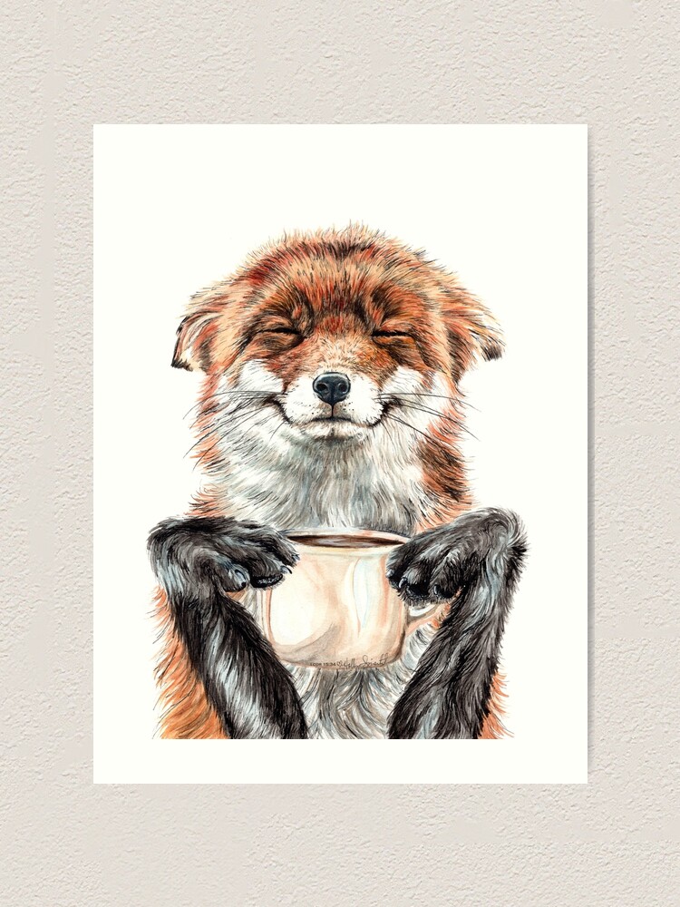 Morning Fox - cute coffee animal