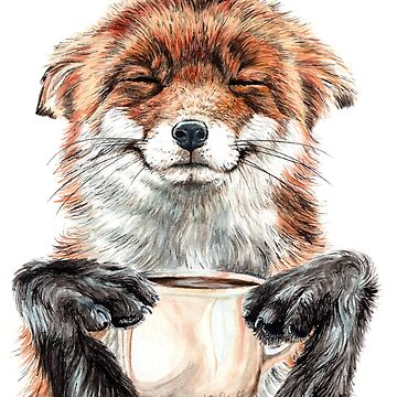 Artwork thumbnail, Morning Fox - cute coffee animal by HollySimental