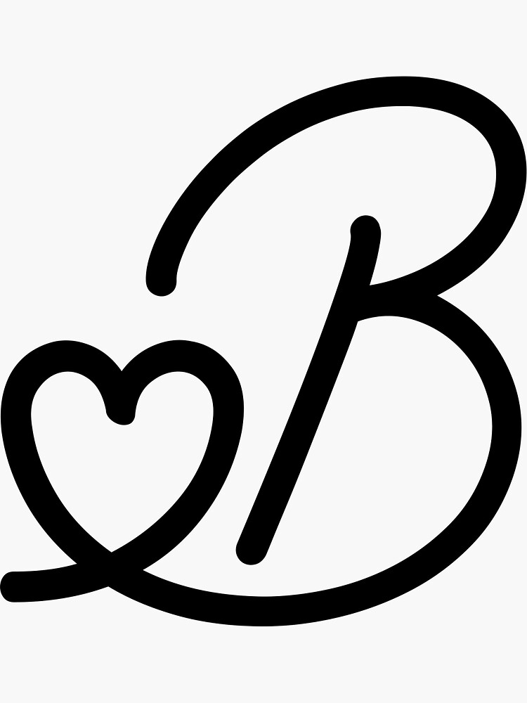 "Love-Heart Letter B" Sticker For Sale By Juxtapositionuk | Redbubble