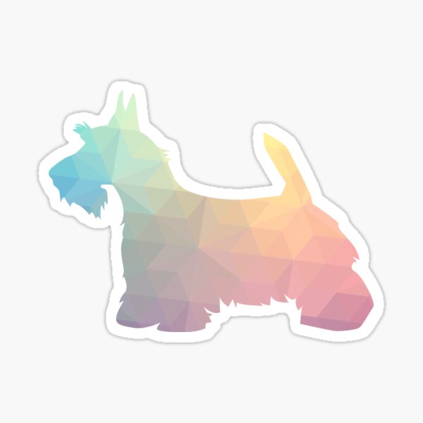 Scottie Terrier Geometric Pattern Silhouette Pastel Sticker