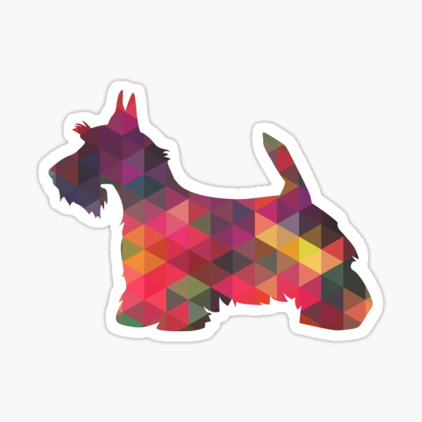Scottie Terrier Geometric Pattern Silhouette Multi Sticker