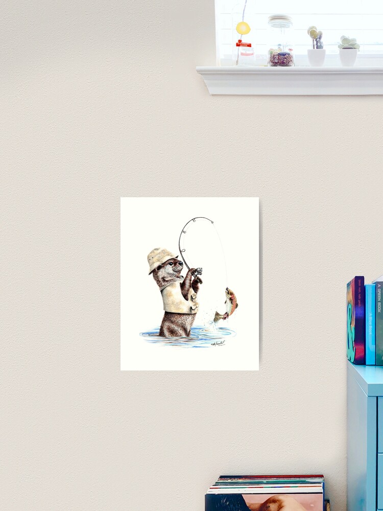 Nature's Fisherman - otter trout fishing Art Print for Sale by  HollySimental