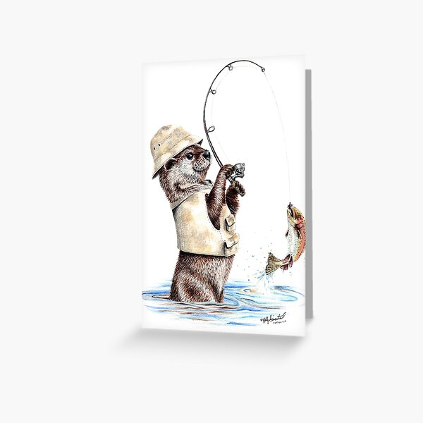 Printable Birthday Card Fly Fishing Trout, Fly Fishing Birthday Card