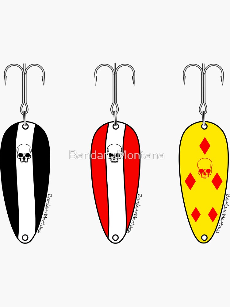 Three Spoon Fishing Lures Sticker for Sale by BandanaMontana