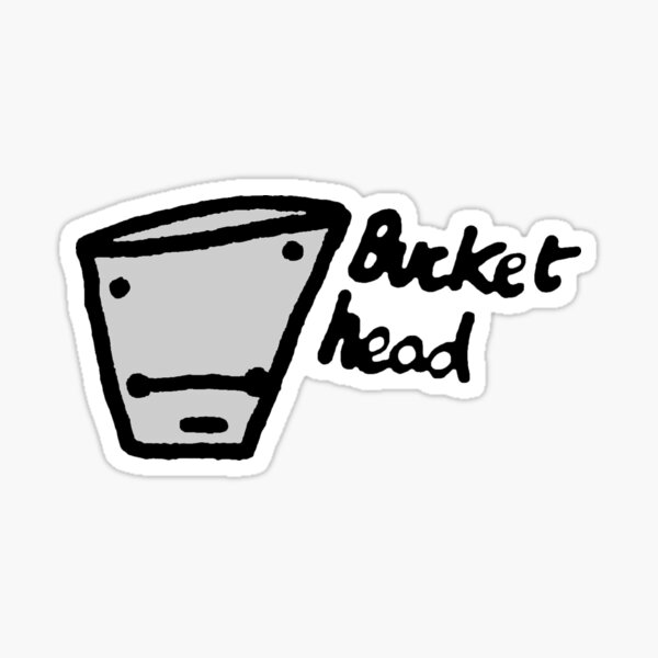 "Bucket Head design artist artwork multicoloured print Unique" Sticker