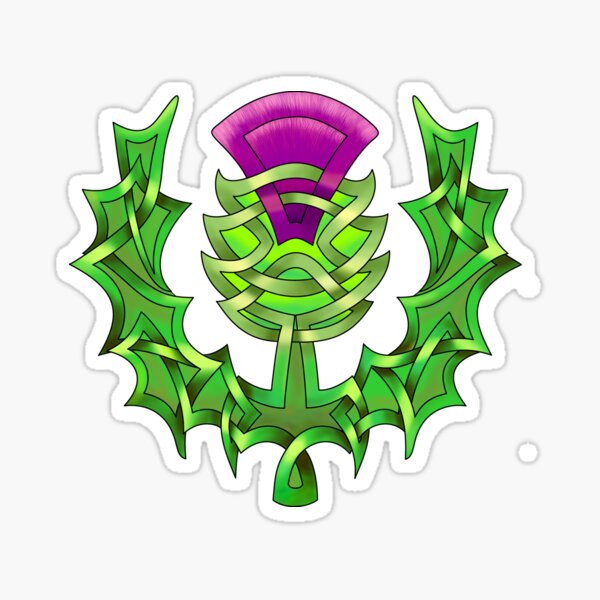 Celtic Knot Heraldic Thistle Sticker
