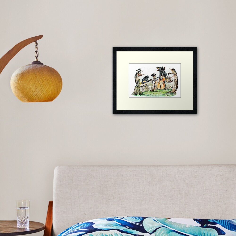 Bluegrass Gang - wild animal music Framed Art Print