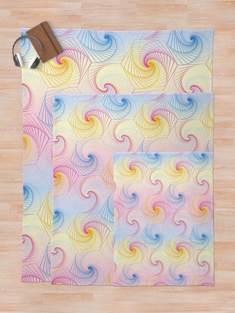 Alternate view of Futuristic hexagons in pastel Throw Blanket