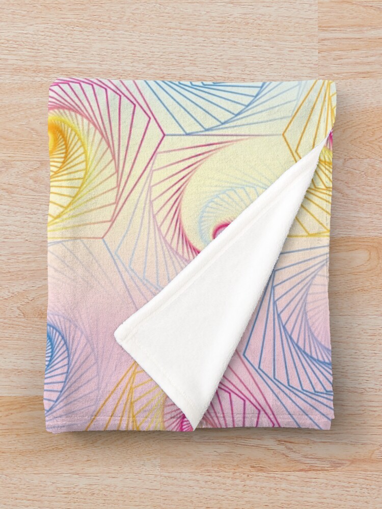 Alternate view of Futuristic hexagons in pastel Throw Blanket
