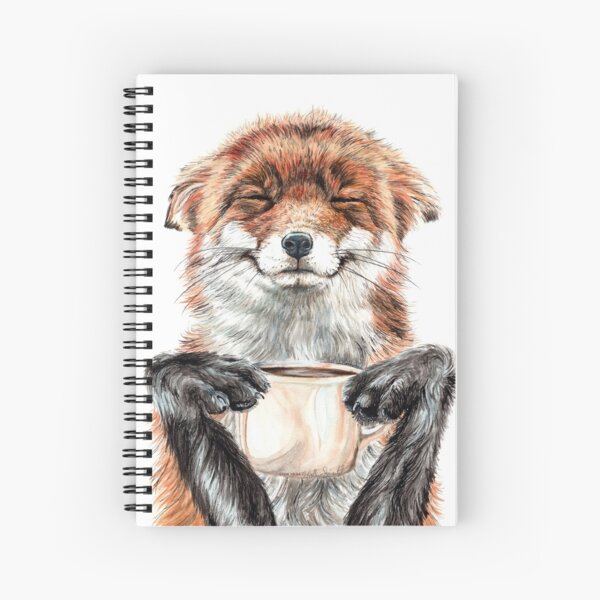 Morning Fox - cute coffee animal Spiral Notebook