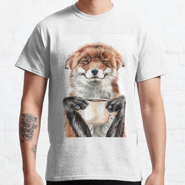 Morning Fox - cute coffee animal Classic T-Shirt