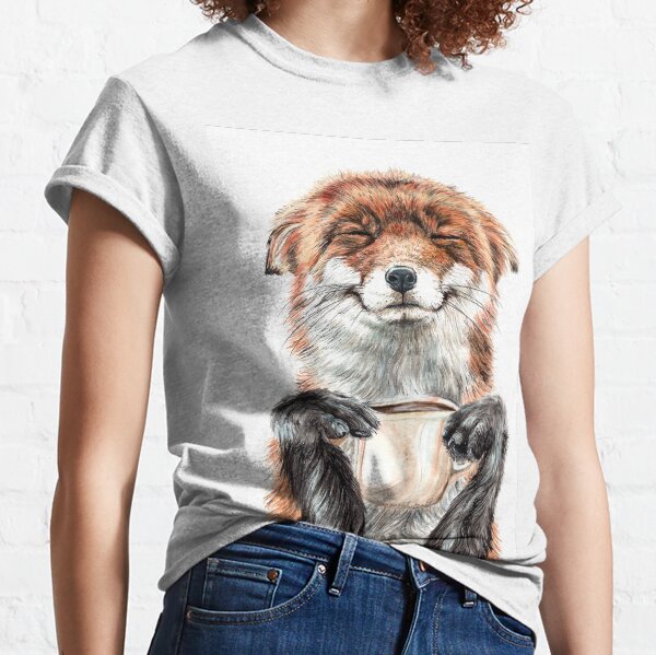 Morning Fox - cute coffee animal Classic T-Shirt