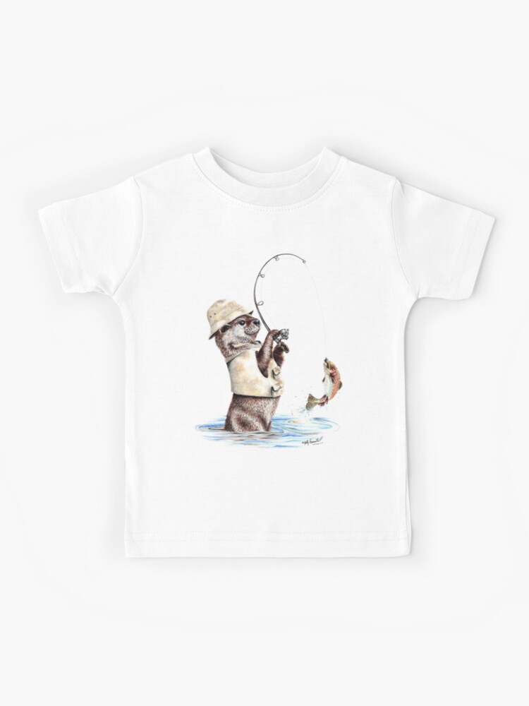 Nature's Fisherman - otter trout fishing Kids T-Shirt for Sale by  HollySimental