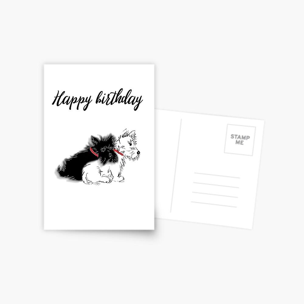 Carte De Vœux Scottie Chiens Joyeux Anniversaire Par Kittycat1974 Redbubble