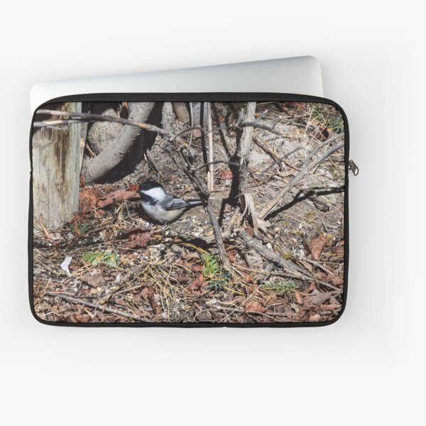 Foraging Chickadee. Laptop Sleeve
