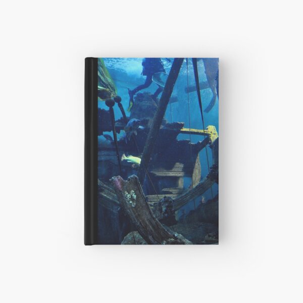 underwater ship wreck Hardcover Journal