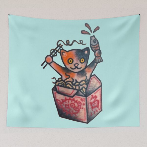 Item preview, Cat Enjoys Takeaway Food designed and sold by VictorIos.