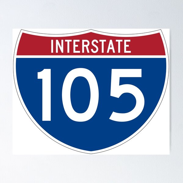 Item preview, US Interstate I-105 | United States Highway Shield Sign designed and sold by Transit Traveller.